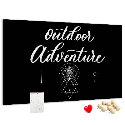 Panou din pluta Aventură în aer liber cu simboluri
