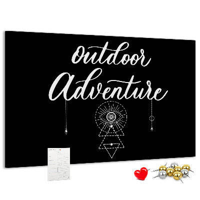 Panou din pluta Aventură în aer liber cu simboluri
