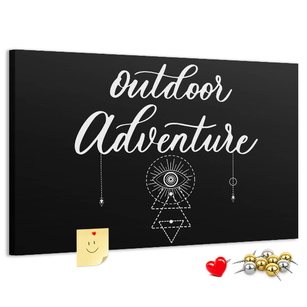 Panou din pluta Aventură în aer liber cu simboluri
