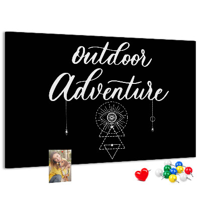 Panou din pluta Aventură în aer liber cu simboluri