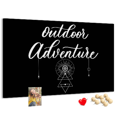 Panou din pluta Aventură în aer liber cu simboluri