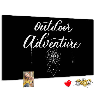 Panou din pluta Aventură în aer liber cu simboluri
