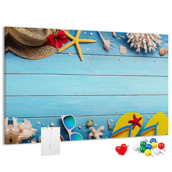 Panou de pluta Vacanță de vară la plajă cu accesorii
