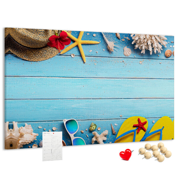 Panou de pluta Vacanță de vară la plajă cu accesorii