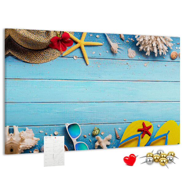 Panou de pluta Vacanță de vară la plajă cu accesorii