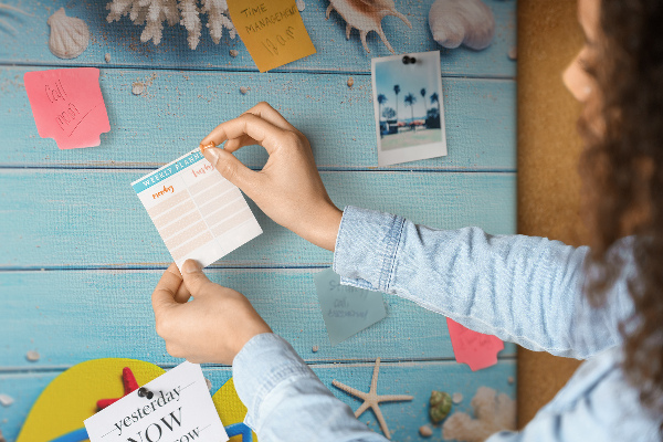 Panou din pluta Amintiri de vară pe plajă cu scoici