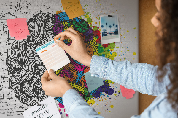 Panou din pluta Creierul și creativitatea într-o armonie colorată