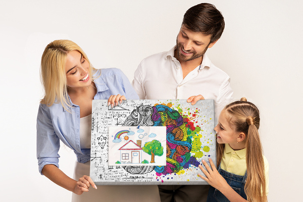 Panou din pluta Creierul și creativitatea într-o armonie colorată