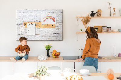 Panou din pluta Amintiri de familie pe un fundal de lemn