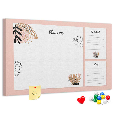 Panou de pluta O agendă elegantă cu accente florale