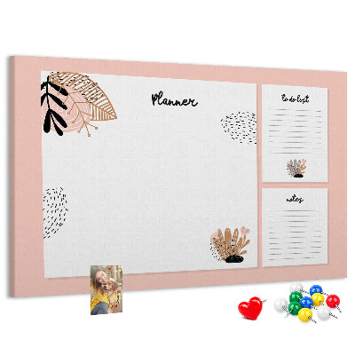 Panou de pluta O agendă elegantă cu accente florale