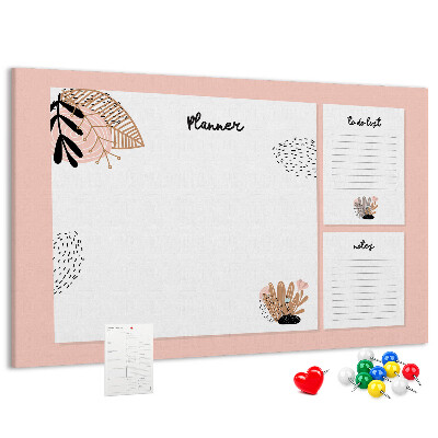 Panou de pluta O agendă elegantă cu accente florale