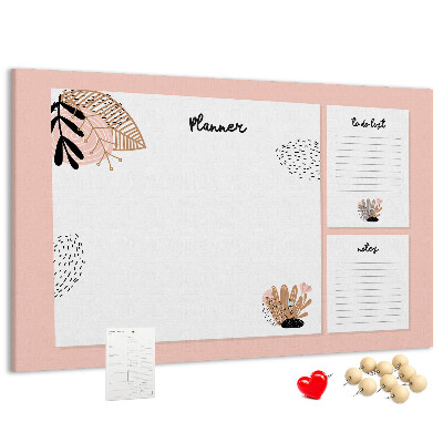 Panou de pluta O agendă elegantă cu accente florale