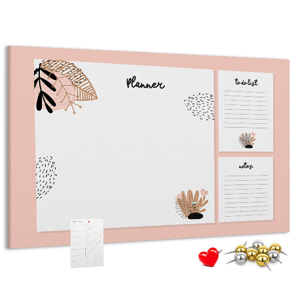 Panou de pluta O agendă elegantă cu accente florale