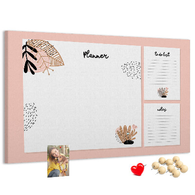 Panou de pluta O agendă elegantă cu accente florale