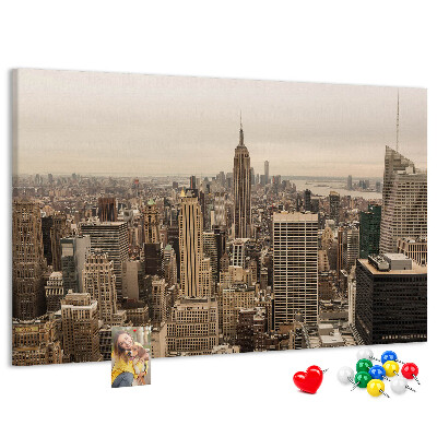 Panou de pluta Orizontul orașului New York cu zgârie-nori
