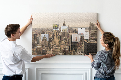 Panou de pluta Orizontul orașului New York cu zgârie-nori