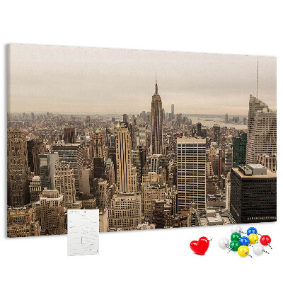 Panou de pluta Orizontul orașului New York cu zgârie-nori