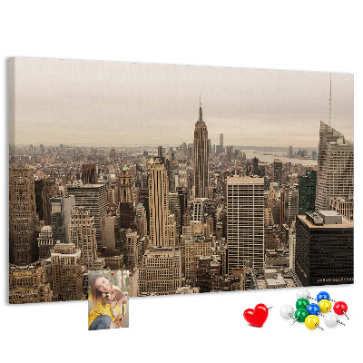 Panou de pluta Orizontul orașului New York cu zgârie-nori