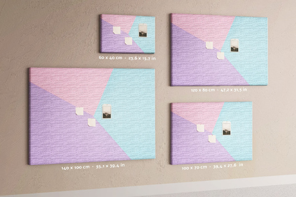 Panou din pluta Geometria formelor pastelate în culori.