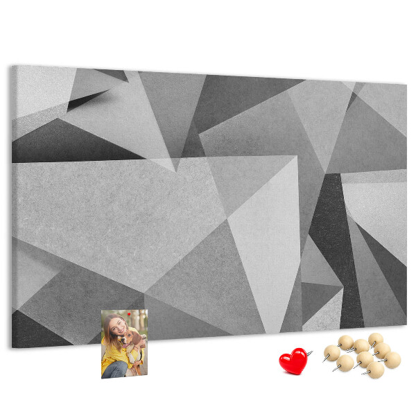 Panou de pluta Forme geometrice abstracte gri și negre
