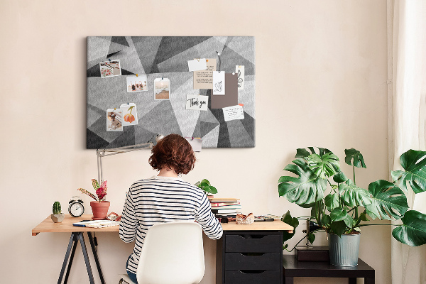 Panou de pluta Forme geometrice abstracte gri și negre