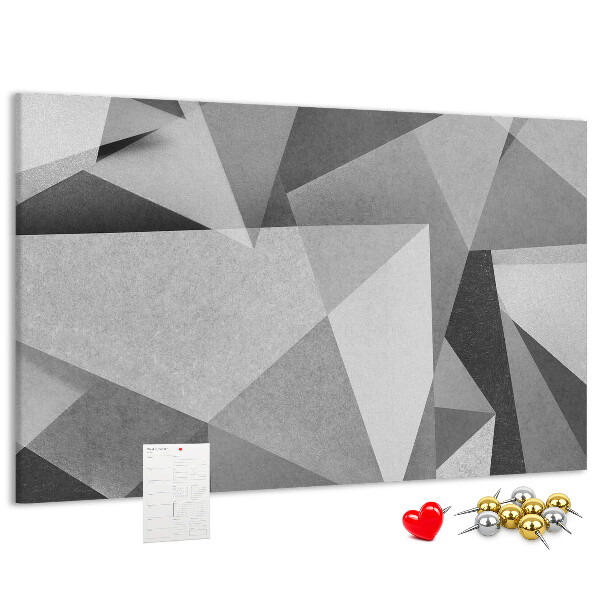 Panou de pluta Forme geometrice abstracte gri și negre