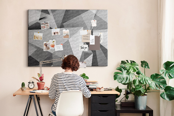 Panou de pluta Forme geometrice abstracte gri și negre