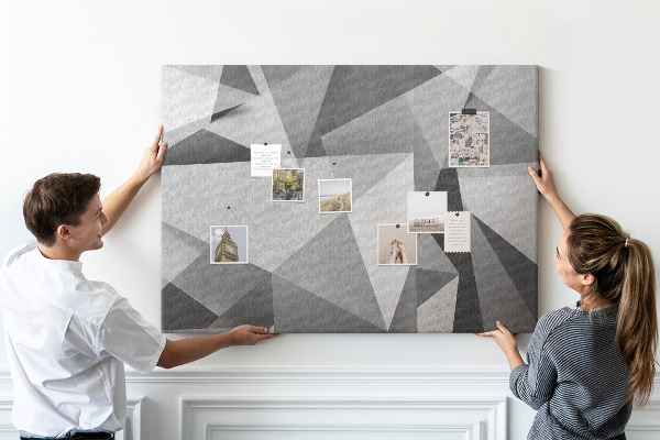 Panou de pluta Forme geometrice abstracte gri și negre