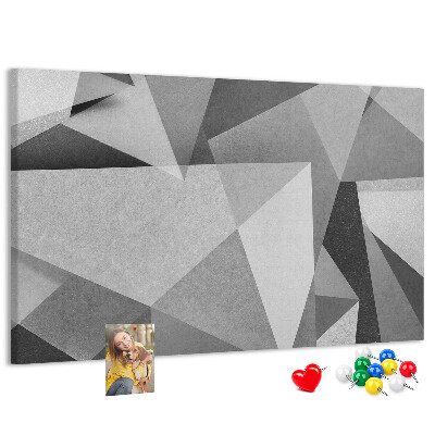 Panou de pluta Forme geometrice abstracte gri și negre