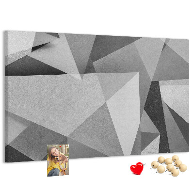 Panou de pluta Forme geometrice abstracte gri și negre