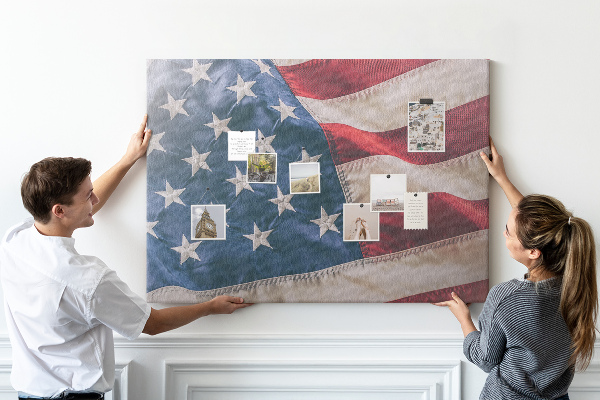 Panou din pluta Steagul american cu stele proeminente.