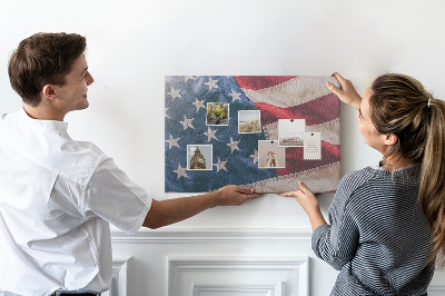 Panou din pluta Steagul american cu stele proeminente.