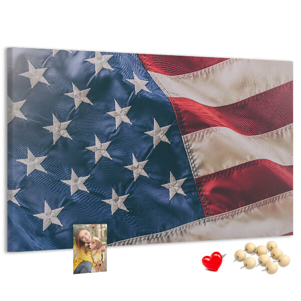Panou din pluta Steagul american cu stele proeminente.