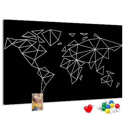 Panou din pluta Geometria lumii în contururi albe
