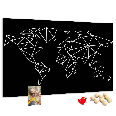 Panou din pluta Geometria lumii în contururi albe
