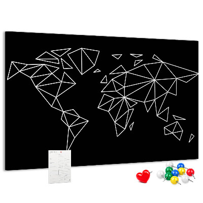 Panou din pluta Geometria lumii în contururi albe