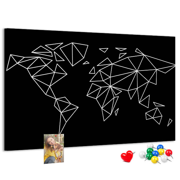 Panou din pluta Geometria lumii în contururi albe