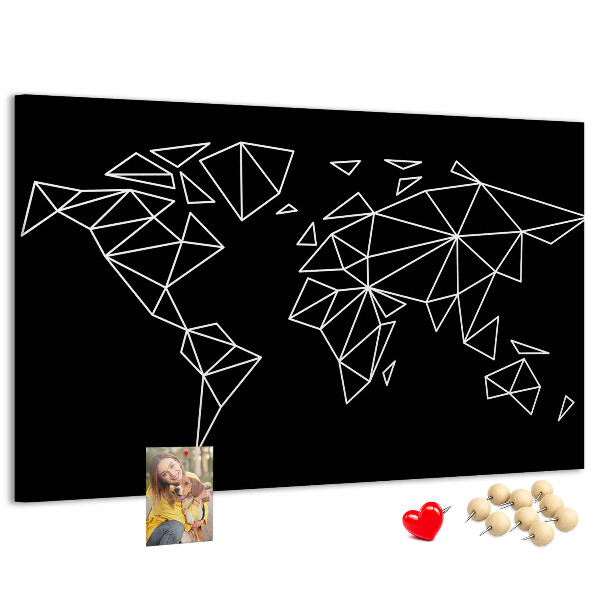 Panou din pluta Geometria lumii în contururi albe