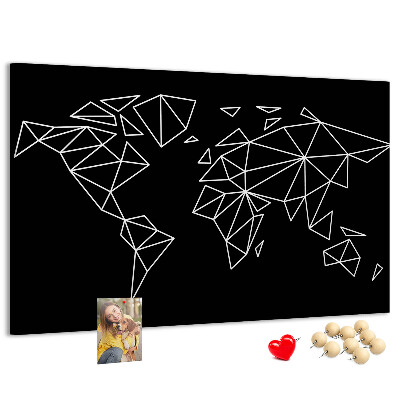 Panou din pluta Geometria lumii în contururi albe