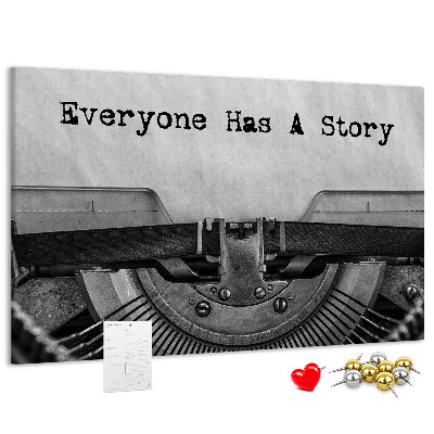 Panou de pluta Povestea ascunsă într-o mașină de scris