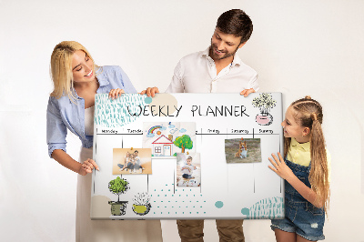 Panou din pluta Planificator săptămânal colorat cu plante