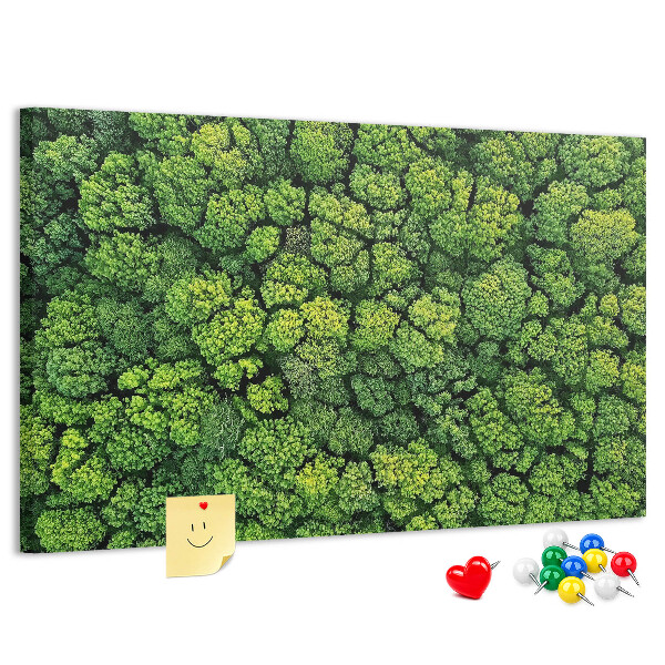Panou de pluta O pădure verde cu vegetație densă