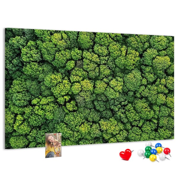 Panou de pluta O pădure verde cu vegetație densă
