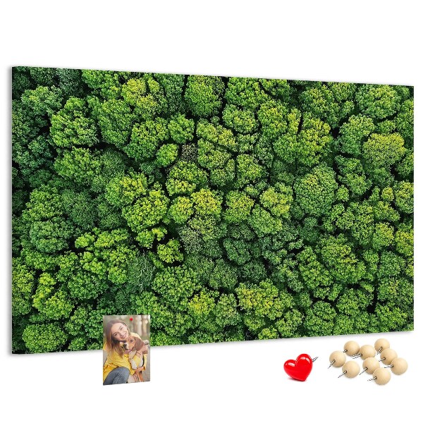 Panou de pluta O pădure verde cu vegetație densă