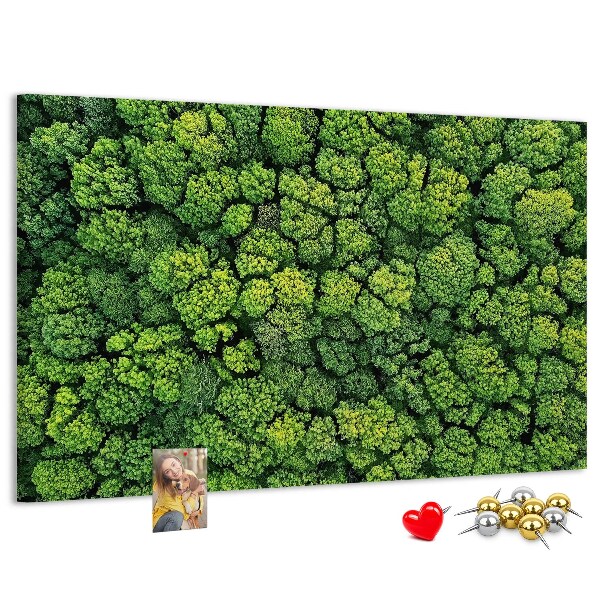Panou de pluta O pădure verde cu vegetație densă