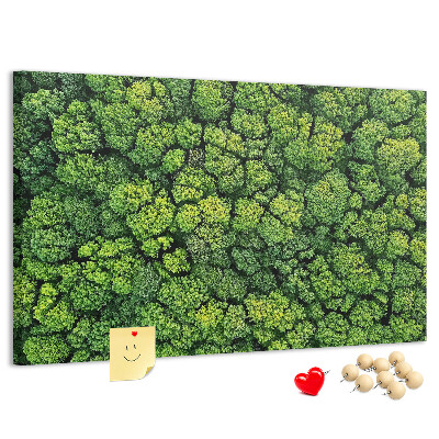 Panou de pluta O pădure verde cu vegetație densă