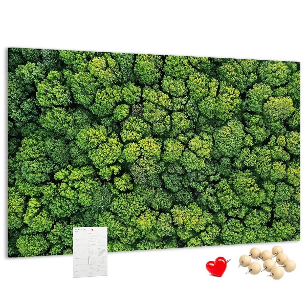 Panou de pluta O pădure verde cu vegetație densă