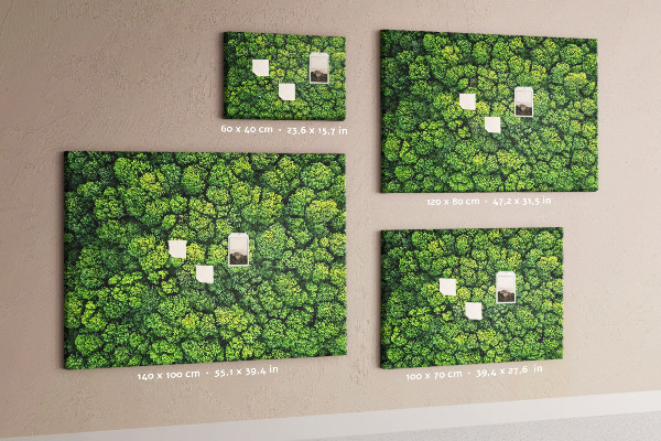 Panou de pluta O pădure verde cu vegetație densă