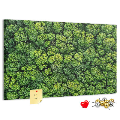 Panou de pluta O pădure verde cu vegetație densă